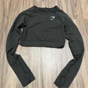 Gymshark women sz XS Adapt Fleck Seamless Long-sleeve Crop Top